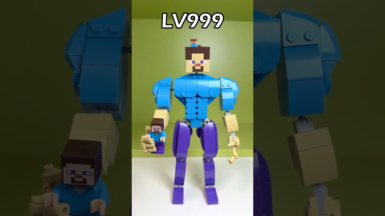 Level 1 VS Level 999 LEGO Steve...
