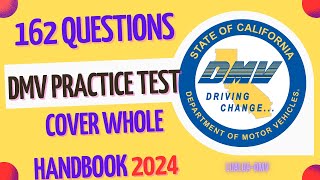California DMV Knowledge Practice Test 2024 - SET 1- DMV Permit Practice Test 2024 -162 questions