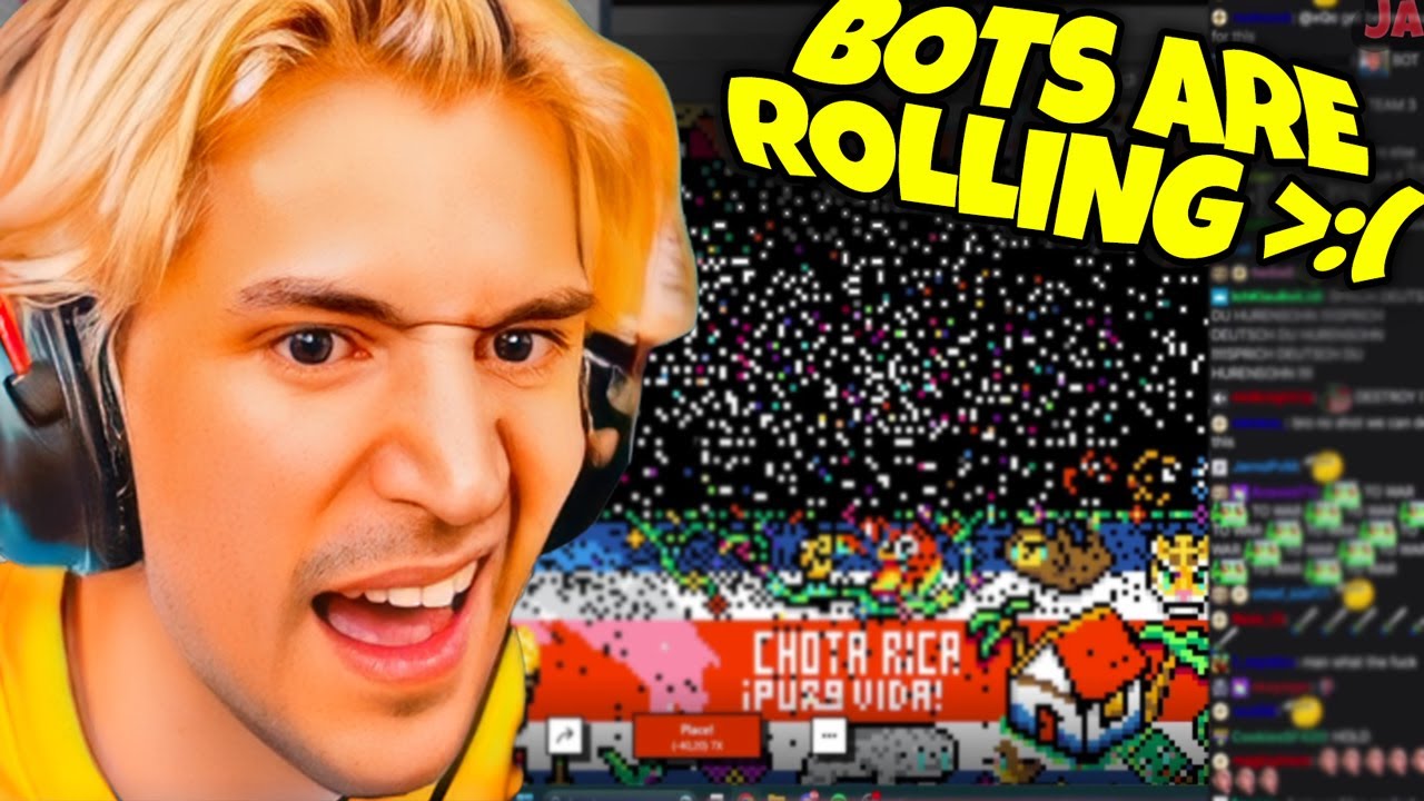 xQc Reacts TROLLED by Repair Bots r/Place r Place