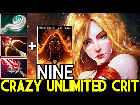 NINE [Lina] Crazy Unlimited Crit Build Destroy Mid Lane Dota 2