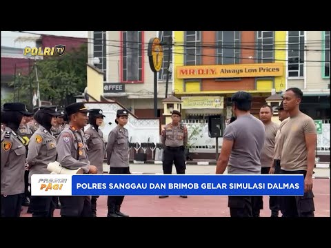 POLRES SANGGAU DAN BRIMOB GELAR SIMULASI DALMAS TINGKATKAN KESIAPSIAGAAN PERSONEL