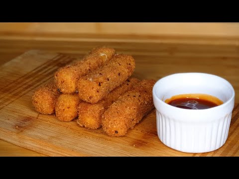 COMMENT FAIRE DES MOZZA STICKS -- MOZZARELLA STICKS -- BATONNETS DE FROMAGE PANES