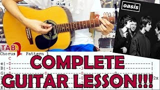 Wonderwall - Oasis(Complete Guitar Lesson/Cover)with Chords and Tab