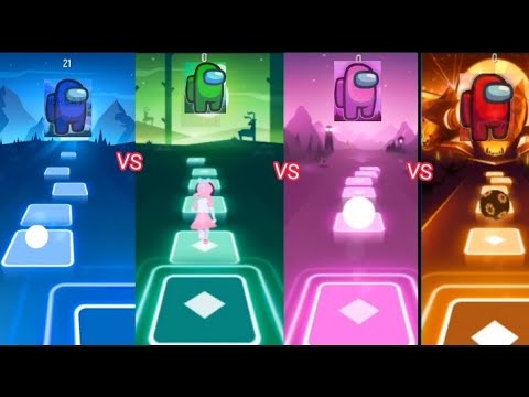 Blue among us VS Green among us VS pink among us VS red among us - Tiles Hop EDM Rush#NiruGAMING95