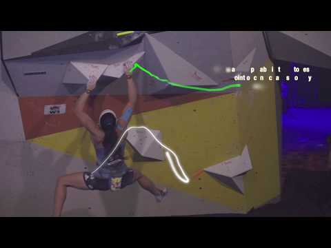 Miho Nonaka, complex climbing move