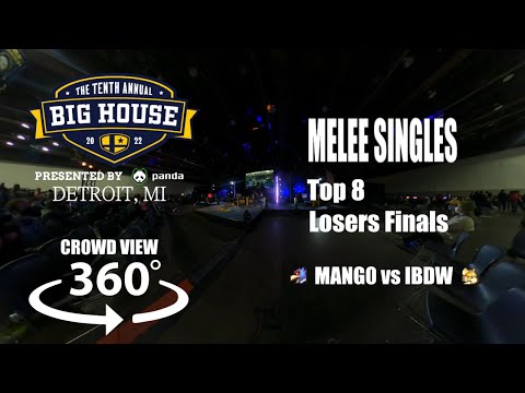The Big House 10 - Crowd View: Melee Singles Top 8 | Losers Finals | Mang0 VS iBDW [360 VR]