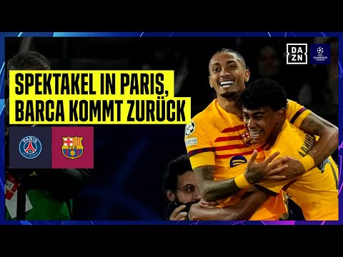 Wildes Spektakel! Raphinha trifft mit Kunstschuss: PSG - FC Barcelona 2:3 | Champions League | DAZN