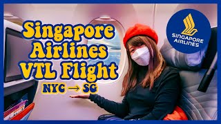 18h Singapore Airlines Premium Economy (VTL) flight from NYC to SG
