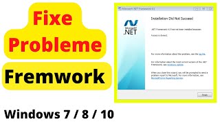 echec d'installation net framework 4 Net framework 4.8 n'a pas été installé