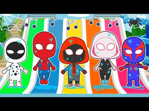 FIVE LITTLE BABIES SONG 🕷️🎵 With Spiderman and his friends