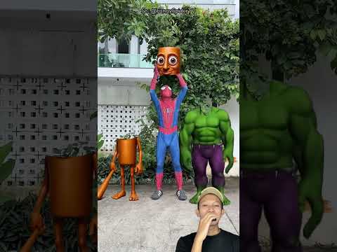 SPIDERMAN PASANG TUBUH TUNG TUNG DAN HULK 🤯 @FunnySpiderTV #shorts #feedshorts #remix