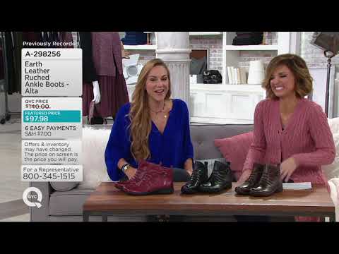 Earth Leather Ruched Ankle Boots - Alta on QVC