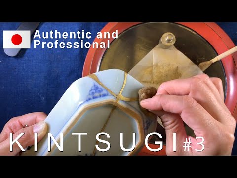 Professional Kintsugi Repair request for a Japanese antique square plate　金継で日本のアンティークの角皿を修復