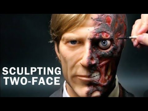 Two face sculpture (Timelapse )-The dark night
