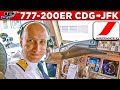 Air France 777 200ER Cockpit Paris CDG To New York JFK