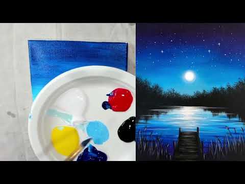 Midnight Dock - Acrylic | Painting Tutorial - Learn to Paint from Home Step-by-step