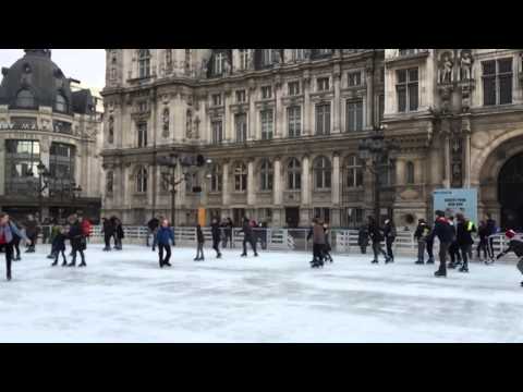Ice Skating at the Hotel de Ville Paris 