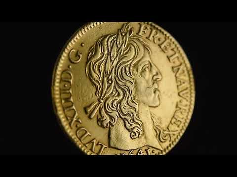 Moneta, Francja, Louis XIII, Louis d'or à la mèche longue, 1641, Paris