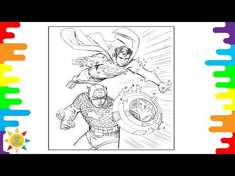CAPITAN AMERICA & SUPERMAN Coloring Page| Capitan America Coloring | Exit Friendzone