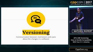 Download the video "CppCon 2017: Mathieu Ropert “API & ABI Versioning...”"