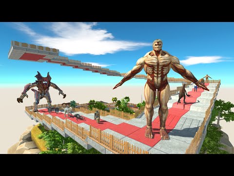Armored Titan vs Team Raijin DEATH FALL. Who Wins ? - Animal Revolt Battle Simulator