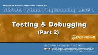 Python 01M  Debugging part 2