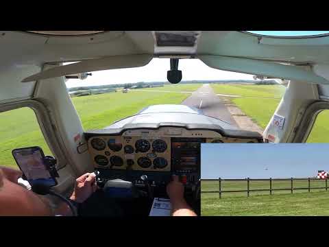 C152 Gusty Crosswind go around - Landing Attempt - Old Buckenham Airfield