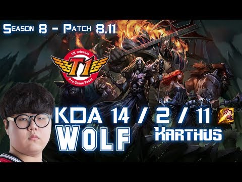 SKT T1 Wolf KARTHUS vs YASUO Mid - Patch 8.11 KR Ranked