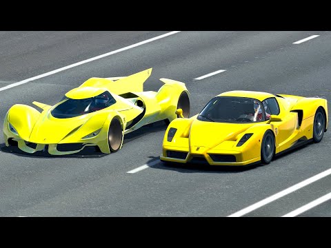 2025 Ferrari Piero T2 LM Stradale LMP1 vs Ferrari Enzo - Drag Race 20 KM
