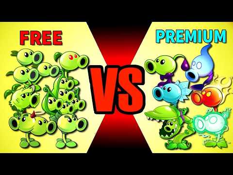 All Pea Plants FREE vs PREMIUM - Who Will Win? - Pvz 2 Team Plant vs Team Plant
