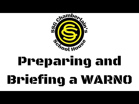 Preparing and Briefing a WARNO - Officer Candidate School