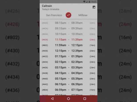 Train timetable (Caltrain) Video