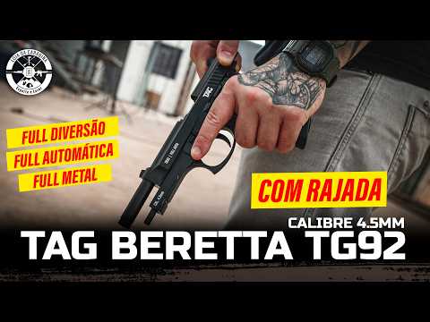 Pistola Airgun TAG TG92 Uma Beretta Com RAJADA! Calibre 4.5mm