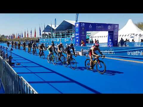 Astana ITU Triathlon World Cup 2018 Elite men bike 2