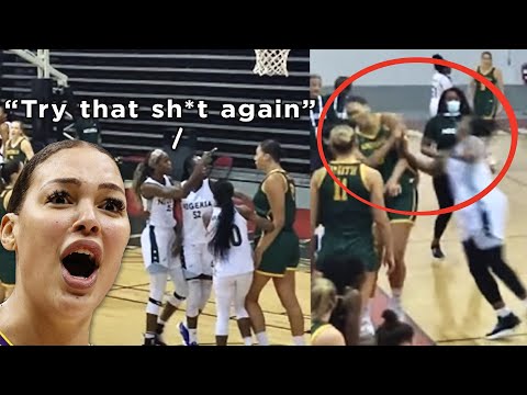 Liz Cambage's dirty elbows lead to a Huge Punch in Retaliation (breakdown)