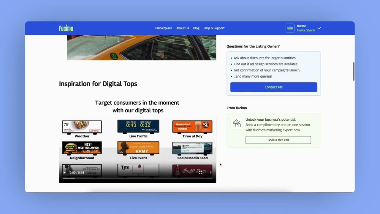 How to buy ads on fucimo