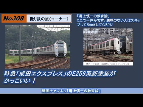 文学科 No308(撮り鉄の旅) 特急「成田エクスプレス」のE259系新塗装がかっこいい！