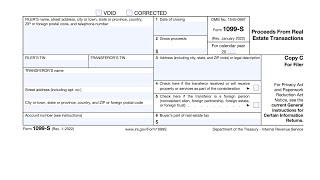 IRS Form 1099-S walkthrough (Proceeds From Real Estate Transactions)