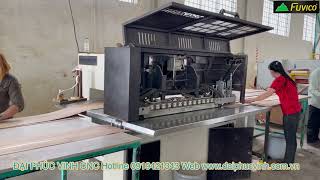 Full Dây Chuyền Máy Làm Veneer Fuvico ( Cắt xén - May Ghép Mí - Lăn Keo - Ép Nóng Dán Veneer )