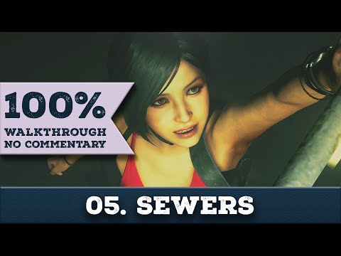Resident Evil 2 Remake Walkthrough - LEON A (Hardcore,No Damage,100%) part 5 SEWERS