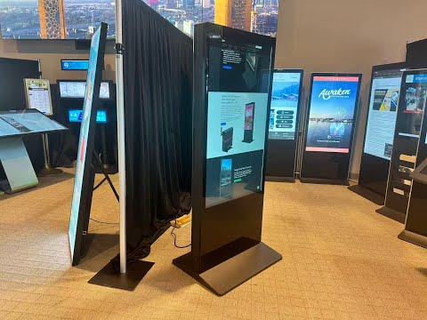 Unleash Brilliance - I-Series Mega 55" Double Sided Touch Screen Floor Standing Digital Signage - Eflyn