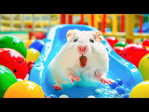 🛑Live ( MUST WATCH ): Hamster Escape Through the Giant Ball Pit Maze in Real Life | Hamster Life