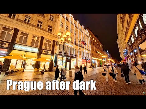 Prague After Dark 🌙 | A Calm Evening Walk to the National Museum
