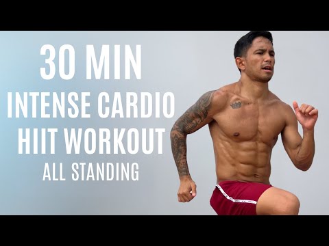 30 MIN INTENSE CARDIO HIIT – ALL STANDING | No Equipment Fat Burn Workout