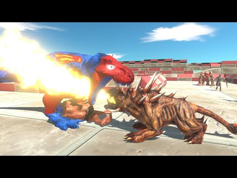 SUPERMAN T-REX VS ALL UNIT IN GAME | Animal Revolt Battle Simulator | ARBS TV ARBS GAMING ARBS GAME