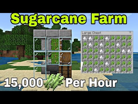 Easy 1.19 Sugarcane Farm For Minecraft Bedrock | Simple Sugarcane Farm For 1.19 | No Zero Tick