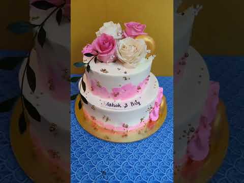 Fresh flower cake design ❤️ beautiful cake design #like #shortsvideo #cakedecorating #shorts
