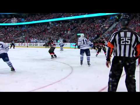 Nazem Kadri goal 2-0 natural hat trick Mar 30 2013 Toronto Maple Leafs vs Ottawa Senators NHL
