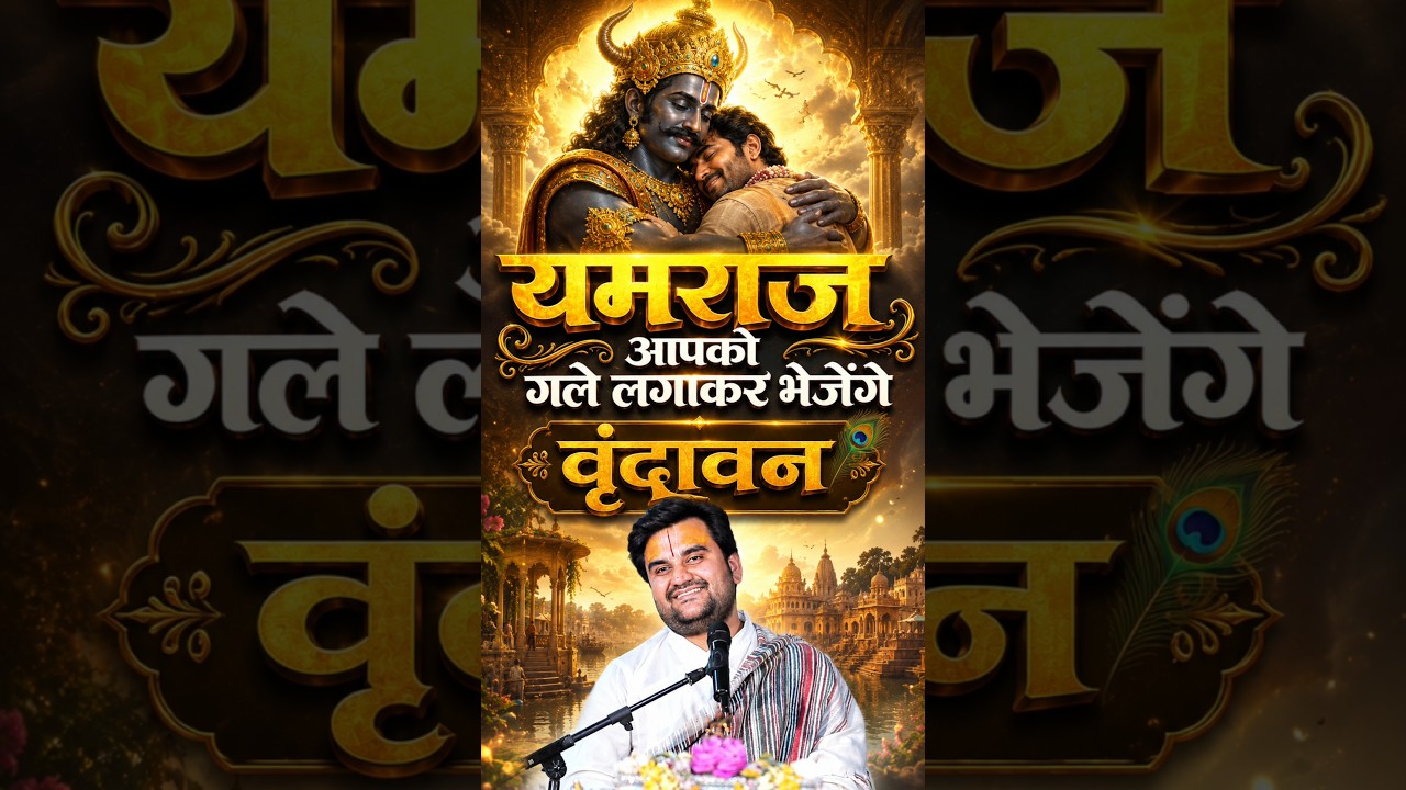 यमराज गले लगाकर वृंदावन भेजेंगे 🥰 #shorts #viral #katha #indreshji