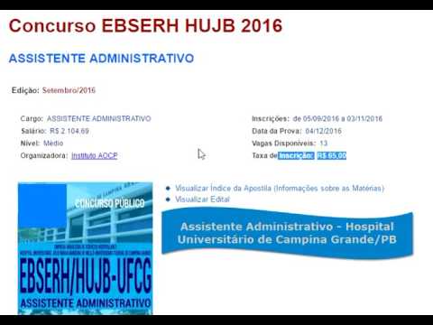 Concurso Assistente Administrativo HUJB UFCG